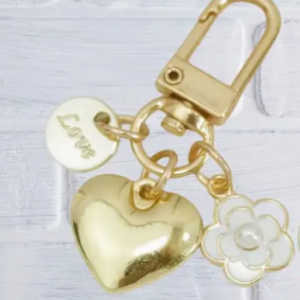 White Camilla Bag Zipper Pull Charm